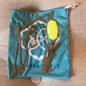 Kendra Scott Neon yellow tassel necklace